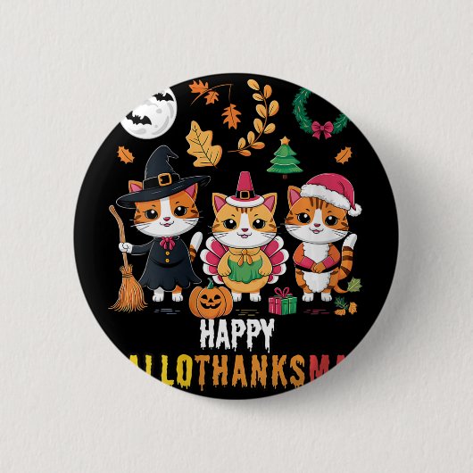 Halloween-Erntedank Button (Vorderseite)