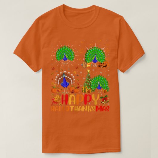 Halloween Erntedank Christmas Peacock Bird Hall T-Shirt (Design vorne)
