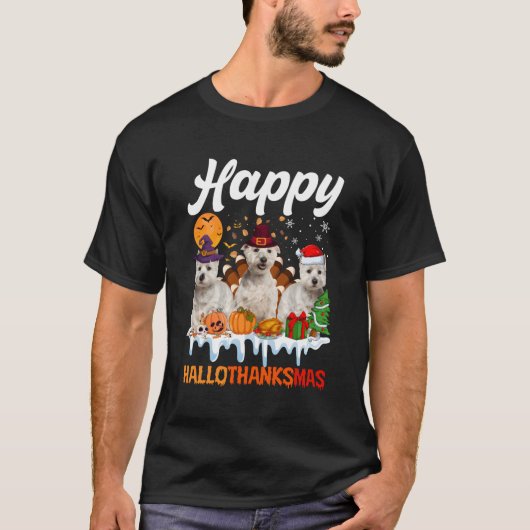 Halloween-Erntedank Hallothanksmas T-Shirt (Vorderseite)