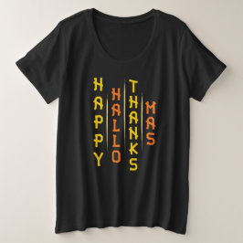 Halloween Erntedank Weihnachten Einfache Typografi Große Größe T-Shirt