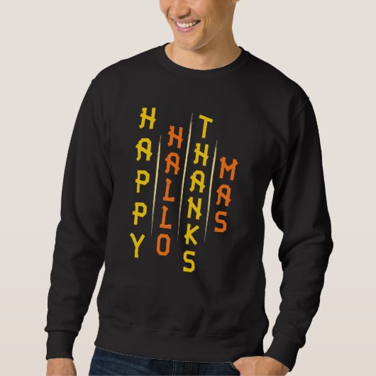 Halloween Erntedank Weihnachten Einfache Typografi Sweatshirt (Vorderseite)