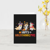 Halloween Erntedank Weihnachten Funny Corgi Hunde Karte (Gelbe Blume)