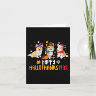 Halloween Erntedank Weihnachten Funny Corgi Hunde Karte
