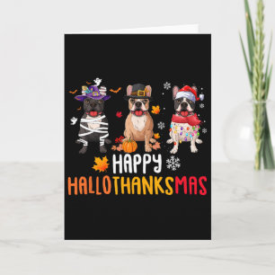 Halloween Erntedank Weihnachten Funny French Bull Karte