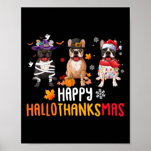 Halloween Erntedank Weihnachten Funny French Bull Poster