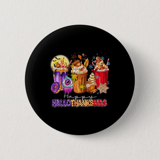 Halloween Erntedank Weihnachten Glückwunsch Hallow Button (Vorderseite)