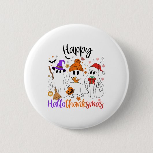Halloween Erntedank Weihnachten Glückwunsch Hallow Button (Vorderseite)