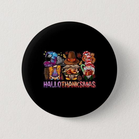Halloween Erntedank Weihnachten Glückwunsch Hallow Button (Vorderseite)