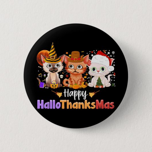 Halloween Erntedank Weihnachten Glückwunsch Hallow Button (Vorderseite)