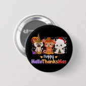 Halloween Erntedank Weihnachten Glückwunsch Hallow Button (Vorne & Hinten)