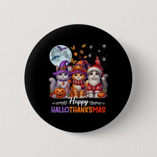 Halloween Erntedank Weihnachten Glückwunsch Hallow Button (Vorderseite)