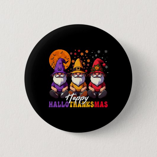 Halloween Erntedank Weihnachten Glückwunsch Hallow Button (Vorderseite)