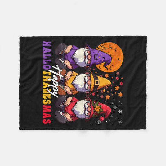 Halloween Erntedank Weihnachten Glückwunsch Hallow Fleecedecke (Vorderseite (Horizontal))