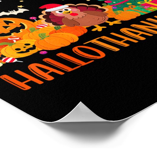 Halloween Erntedank Weihnachten Glückwunsch Hallow Poster (Ecke)