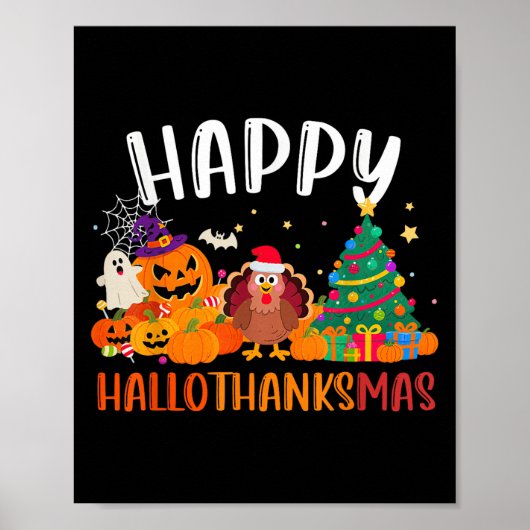 Halloween Erntedank Weihnachten Glückwunsch Hallow Poster (Vorne)