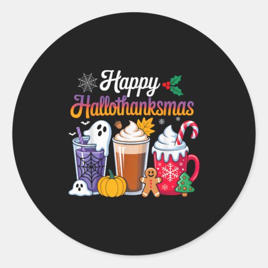 Halloween Erntedank Weihnachten Glückwunsch Hallow Runder Aufkleber (Vorderseite)