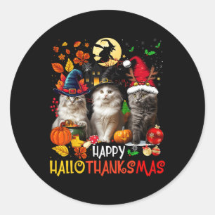 Halloween Erntedank Weihnachten Glückwunsch Hallow Runder Aufkleber