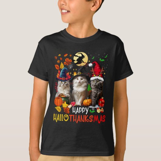 Halloween Erntedank Weihnachten Glückwunsch Hallow T-Shirt (Vorderseite)