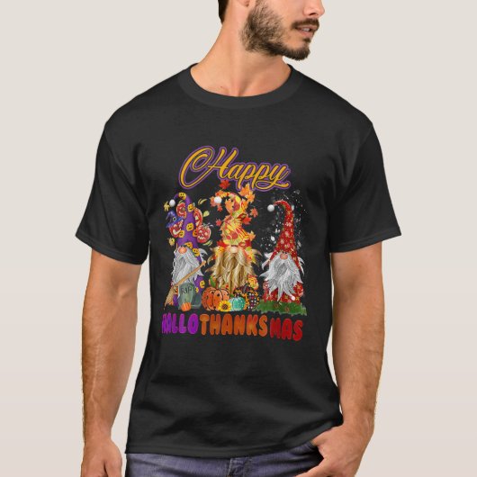 Halloween Erntedank Weihnachten Glückwunsch Hallow T-Shirt (Vorderseite)