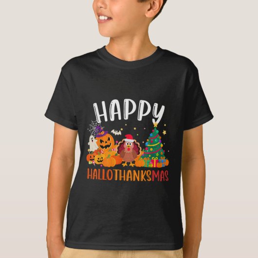 Halloween Erntedank Weihnachten Glückwunsch Hallow T-Shirt (Vorderseite)