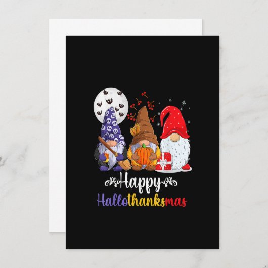 Halloween Erntedank Weihnachten HalloDanke Einladung (Vorne/Hinten)