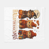 Halloween Erntedank Weihnachten HalloDanke Fleecedecke (Vorderseite (Horizontal))