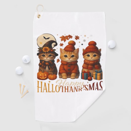 Halloween Erntedank Weihnachten HalloDanke Golfhandtuch (Insitu)