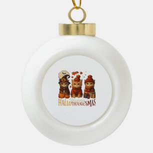 Halloween Erntedank Weihnachten HalloDanke Keramik Kugel-Ornament