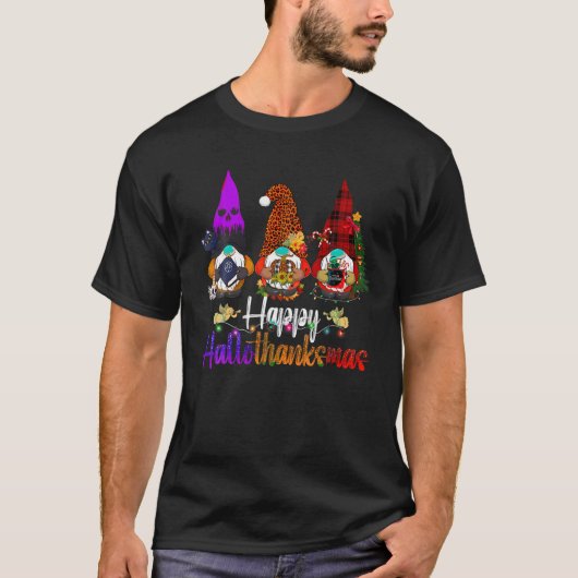 Halloween Erntedank Weihnachten HalloDankeMas Gn T-Shirt (Vorderseite)