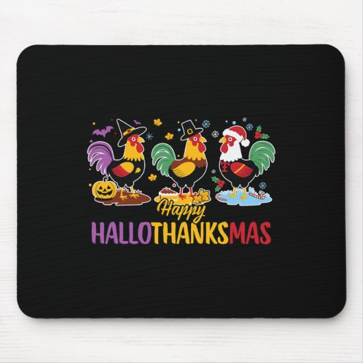 Halloween Erntedank Weihnachten Hallothanksmas Ch Mousepad (Vorne)