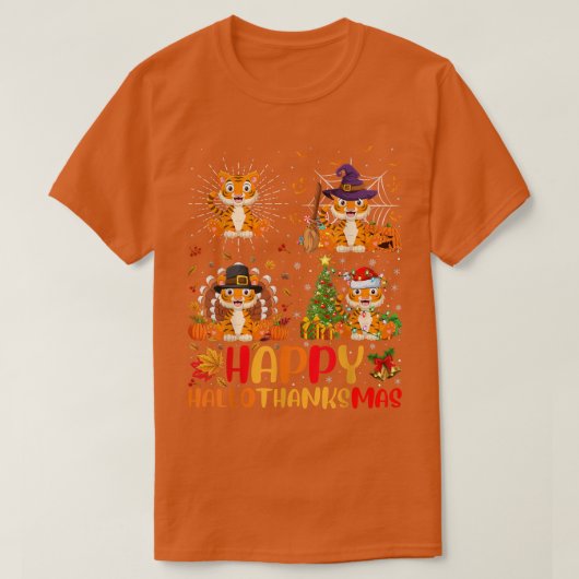 Halloween Erntedank Weihnachten Liger HalloDankesc T-Shirt (Design vorne)