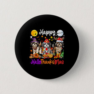 Halloween Erntedank Weihnachten Shih Tzu Dog Hall Button