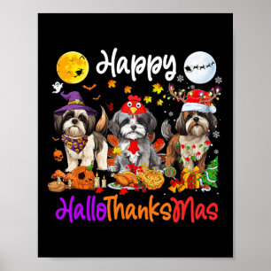 Halloween Erntedank Weihnachten Shih Tzu Dog Hall Poster