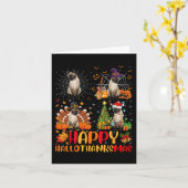 Halloween Erntedank Weihnachten Siamese Cat Hallo Karte (Gelbe Blume)
