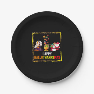 Halloween Erntedank Weihnachts-Shirt, glücklich Pappteller