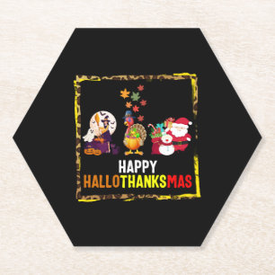 Halloween Erntedank Weihnachts-Shirt, glücklich Untersetzer