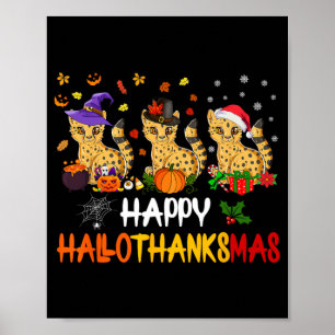 Halloween Erntedank Weihnachtsbäetah Cat Hallo Poster