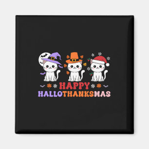 Halloween Erntedank Weihnachtskatzen Happy Hallot Magnet