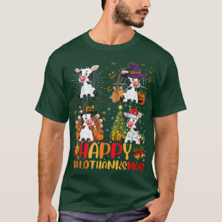 Halloween Erntedank Weihnachtskühe Weihnachtskinde T-Shirt