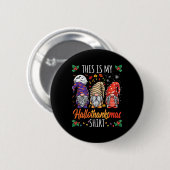 Halloween Erntedank Weihnachtslustige Hallothanksm Button (Vorne & Hinten)