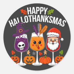 Halloween, Erntedank & Weihnachtslustige und trend Runder Aufkleber
