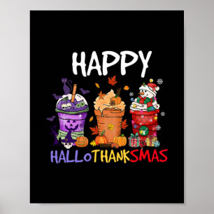 Halloween Erntedankfest Frohe Hallothanksmas-Saiso Poster