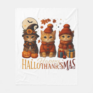 Halloween Erntedankfest Weihnachten Froh HalloDank Fleecedecke