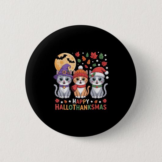 Halloween Erntedankfest Weihnachten Frohe Hallotha Button (Vorderseite)