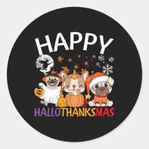 Halloween Erntedankfest Weihnachten Frohes Hallowe Runder Aufkleber