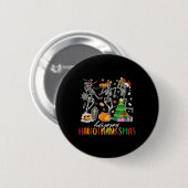 Halloween Erntedankfest Weihnachten Hallothanksmas Button (Vorne & Hinten)