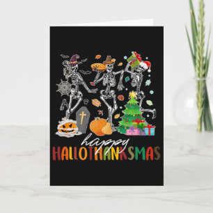 Halloween Erntedankfest Weihnachten Hallothanksmas Karte