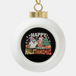 Halloween Erntedankfest Weihnachten HalloThanksMas Keramik Kugel-Ornament