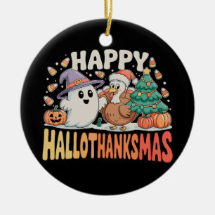 Halloween Erntedankfest Weihnachten HalloThanksMas Keramik Ornament