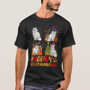 Halloween Erntedankfest Weihnachten Perserkatze Ha T-Shirt